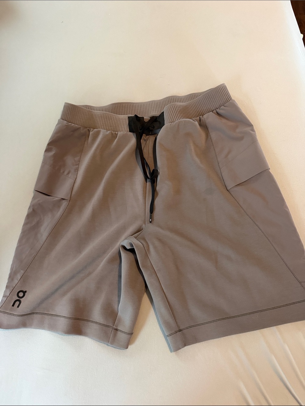 On Running Movement Men's Grey Athletic Shorts with Black Drawcord
